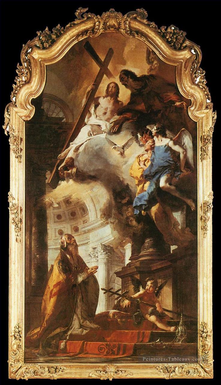 Le pape saint Clément adorant la trinité Giovanni Battista Tiepolo Peintures à l'huile